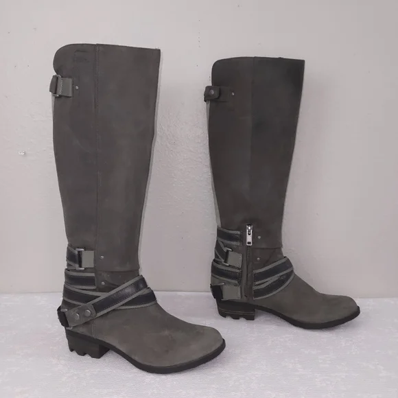 SOREL Lolla Tall Riding Boots US 9 Strappy Harness Heeled Knee-High Boots - Picture 3 of 12